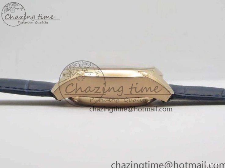 1230 QuickDry De Ville Chronograph RG OMF 1:1 Best Edition Blue Dial On Blue Leather Strap A 8107